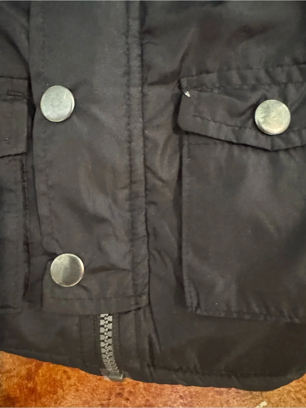 Mick Mack Black Hooded Puffer Jacket with Faux Fur Trim